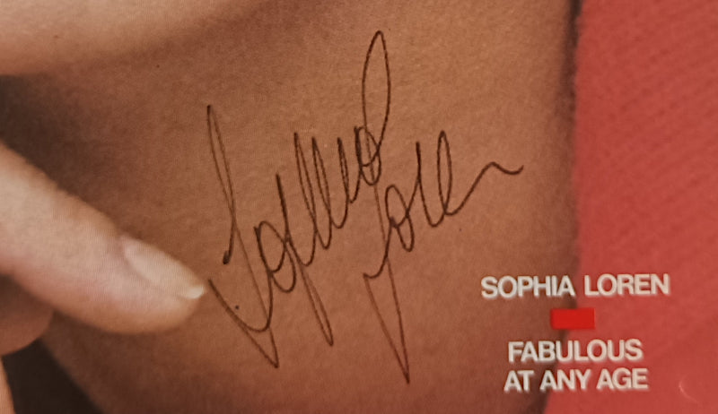 Sophia Loren signed magazine cover