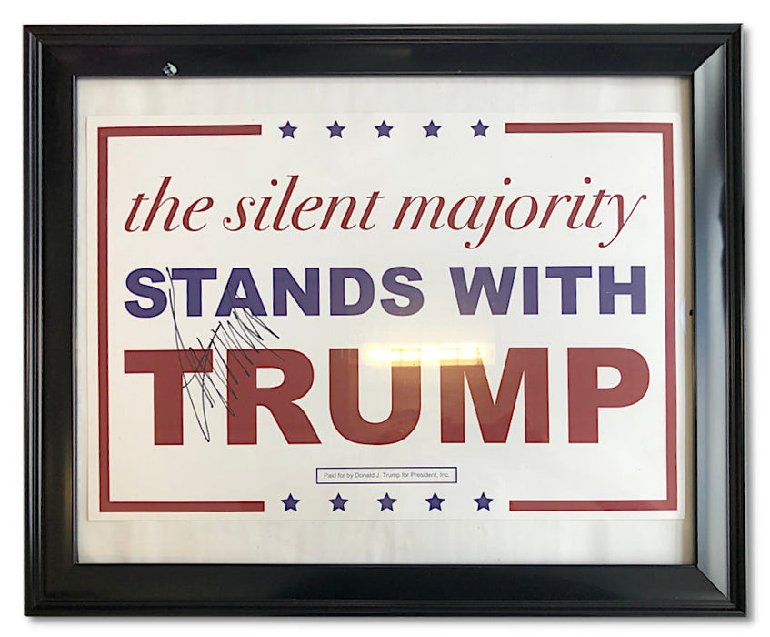 Donald Trump autographed campaign poster