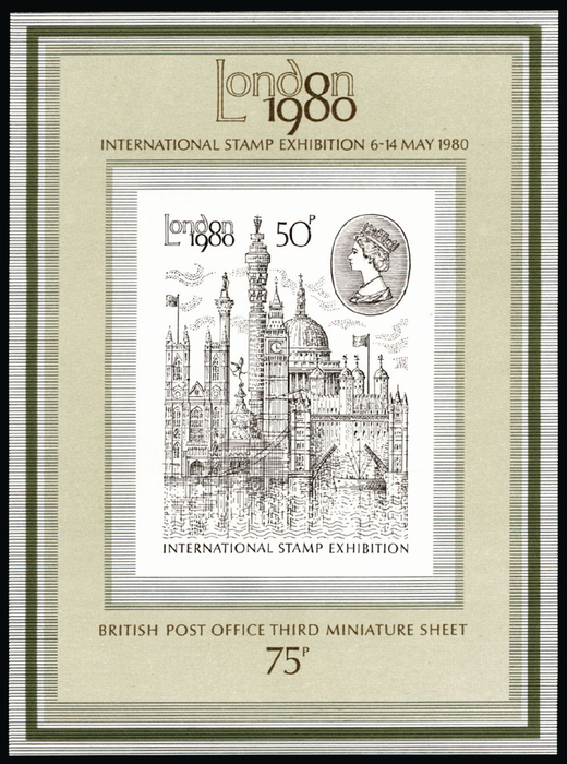 Great Britain 1980 London 1980 miniature sheet error, SG1119a
